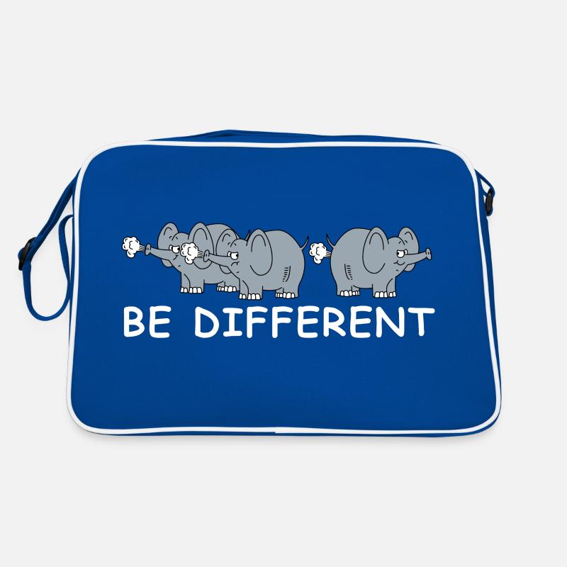 Sei anders | Elefant, lustige Bilder, Furz Retro Tasche