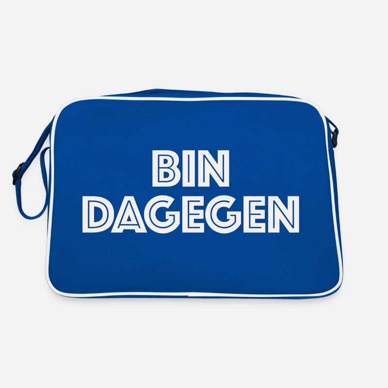 Bin dagegen | lustige Sprüche, Sarkasmus Retro Tasche