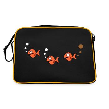 Drôle de poisson | Mer, Bulle, Pet - Sac Retro - noir/or - Dos