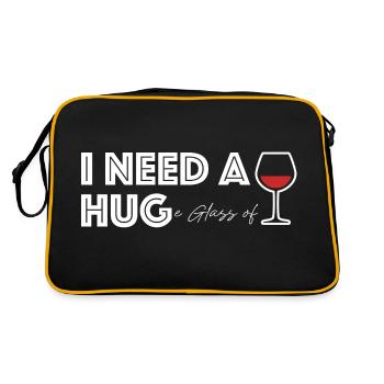 J’ai besoin d’un grand verre de vin | Parti - Sac Retro - noir/or - Dos