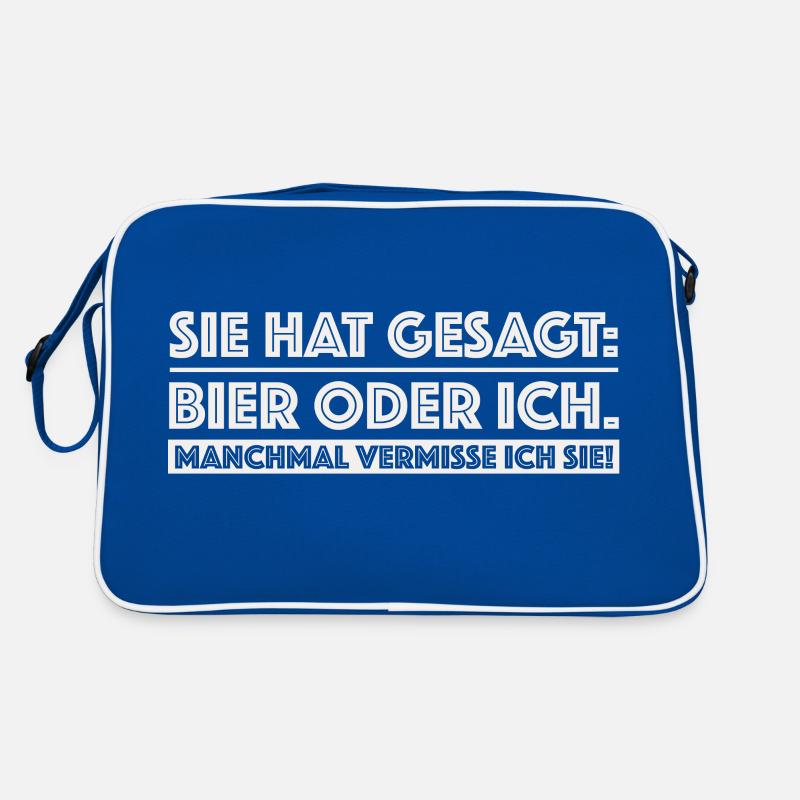 Sie hat gesagt Bier oder ich | Party, grillen Retro Tasche