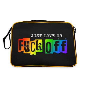 JUST LOVE or FUCK OFF - Retro Bag - black/gold - Back