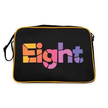 Eight - 8 Years Old Birthday, 8 Year Anniversary - Retro Bag - black/gold - Back