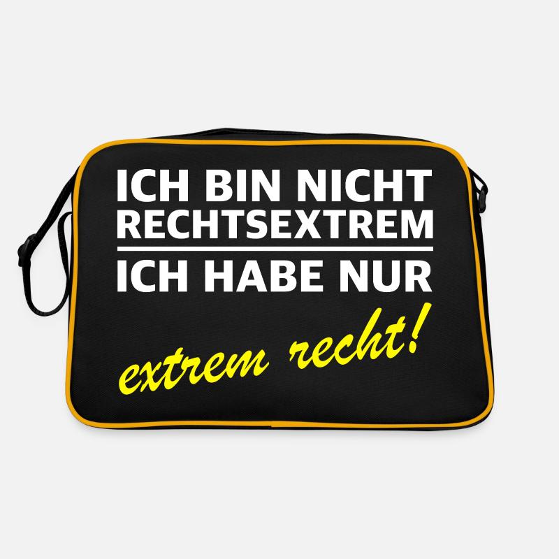 Ich bin nicht rechtsextrem - Retro Tasche - Schwarz/Gold