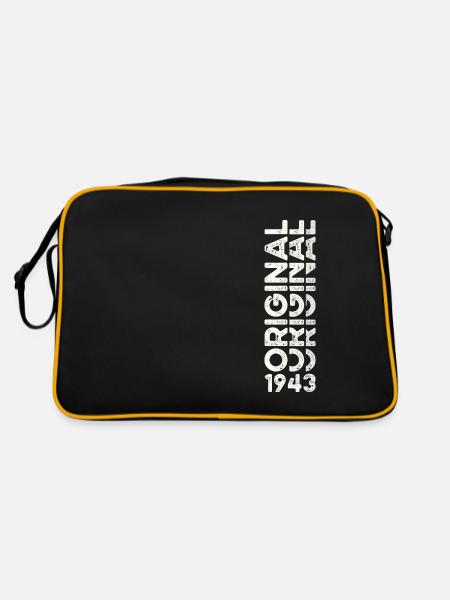 80. Geburtstag Mann Frau Original Jahrgang 1943 - Retro Tasche - Schwarz/Gold