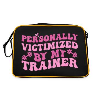 Personally Victimized By My Trainer, Funny Fitness - Retro Bag - black/gold - Back