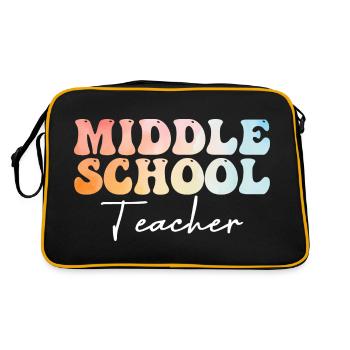 Middle School Teacher Groovy Back to School - Retro Bag - black/gold - Back