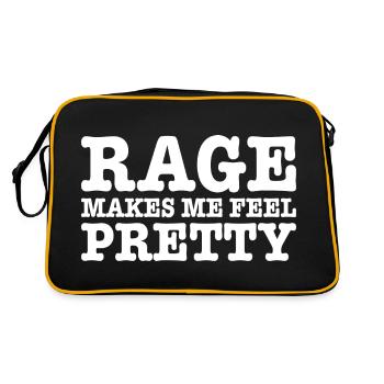 Rage Makes Me Feel Pretty, Humor Saying, Sarcastic - Sac Retro - noir/or - Dos