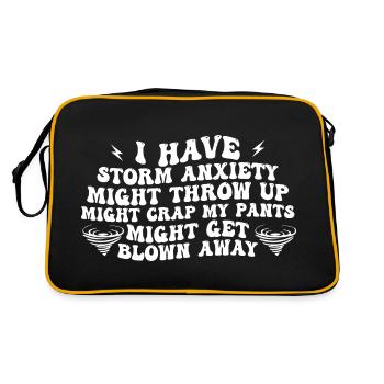 i have storm anxiety might throw up - Retro Bag - black/gold - Back
