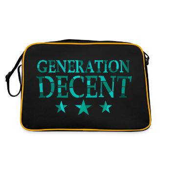 "generation decent" grün - Retro Tasche - Schwarz/Gold - Hinten