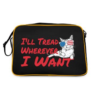 I'll Tread Wherever I Want Retro Vintage Cat Lover - Retro Bag - black/gold - Back