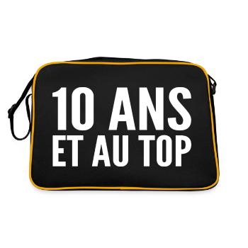 10 Jahre alt und an der Spitze - Retro Tasche - Schwarz/Gold - Hinten