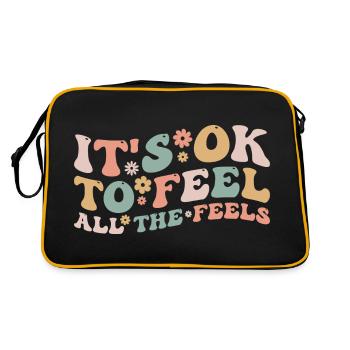 Its Okay To Feel All The Feels Funny Mental Health - Sac Retro - noir/or - Dos