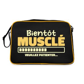 Soon to be muscular - please wait - Retro Bag - black/gold - Back