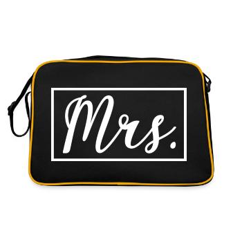 Mrs. Matching Couple Engagement Wedding Honeymoon - Retro Bag - black/gold - Back