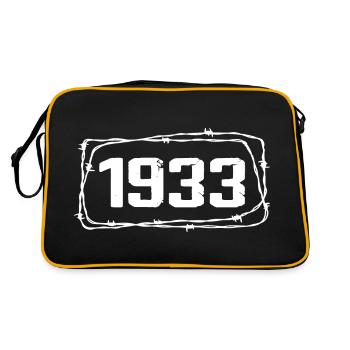 Vintage Fabriqué En 1933 - Anniversaire 91 ans - Sac Retro - noir/or - Dos