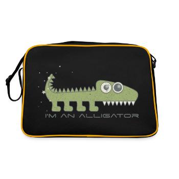 I'm an alligator - Retro Bag - black/gold - Back