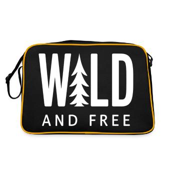 Wild and Free Wald Natur - Retro Tasche - Schwarz/Gold - Hinten