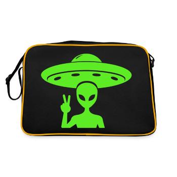 Paix OVNI extraterrestre - Sac Retro - noir/or - Dos