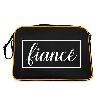 Fiancé Matching Engagement Gift Groom’s Mariage du marié - Sac Retro - noir/or - Dos