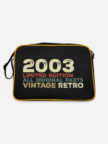 2003 Born Vintage 2003 Retro Birthday Gift - Retro Bag - black/gold - Back