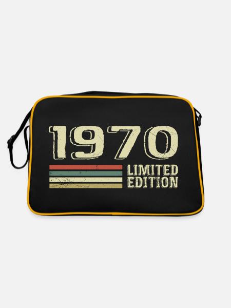 Nées en 1970 anniversaire 1970 Vintage 1970 - Sac Retro - noir/or - Dos