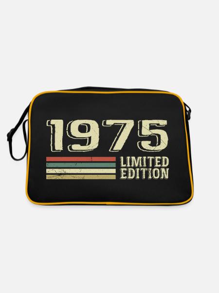 Nées en 1975 anniversaire 1975 Vintage 1975 - Sac Retro - noir/or - Dos