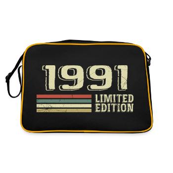 Jahrgang 1991 Geburtstag 1991 Jahrgang 1991 - Retro Tasche - Schwarz/Gold - Hinten