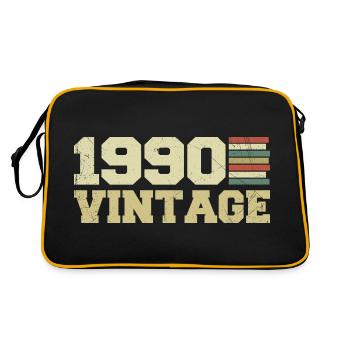 1990 Geburtstagsgeschenk 1990 Jahrgang 1990 Geschenk - Retro Tasche - Schwarz/Gold - Hinten