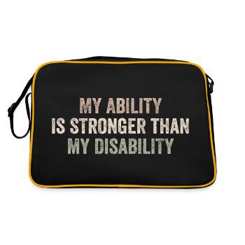 My Ability Is Stronger Than My Disability - Retro Bag - black/gold - Back