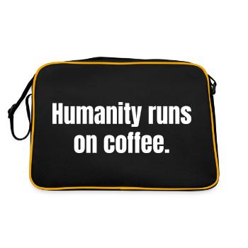L’humanité court sur le café - Coffee Funny Quotes - Sac Retro - noir/or - Dos