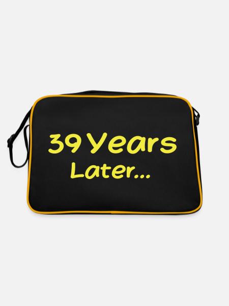 39 Jahre später Lustige Geburtstagsgeschenke, 39. Geburtstag - Retro Tasche - Schwarz/Gold - Hinten