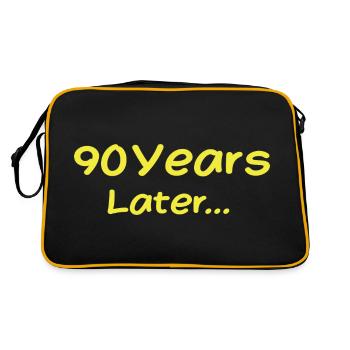 90 Jahre später Lustige Geburtstagsgeschenke, 90. Geburtstag - Retro Tasche - Schwarz/Gold - Hinten