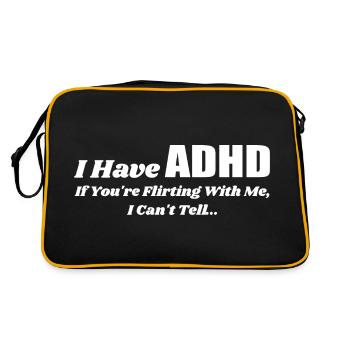I Have Adhd If You're Flirting With Me | Flirting - Retro Bag - black/gold - Back