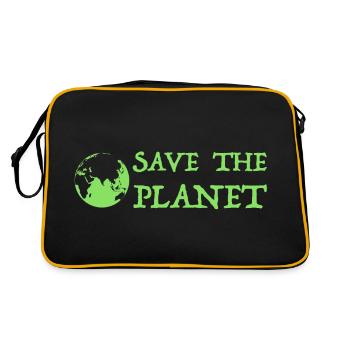 Save the planet | Earth, environment, sustainable, nature - Retro Bag - black/gold - Back