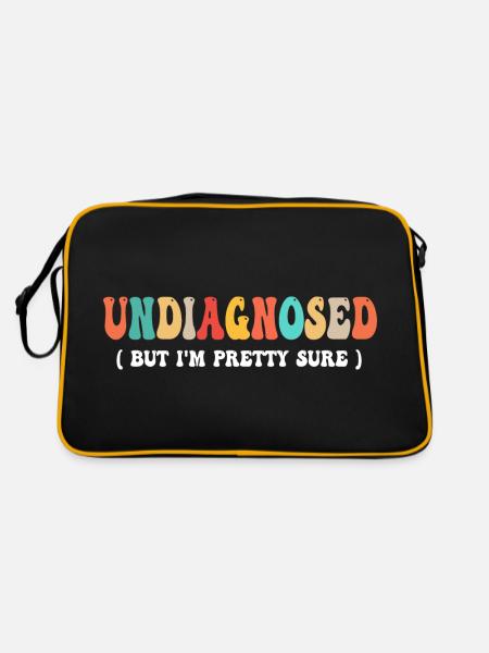 Undiagnosed But I'm Pretty Sure Funny Announcement - Sac Retro - noir/or - Dos