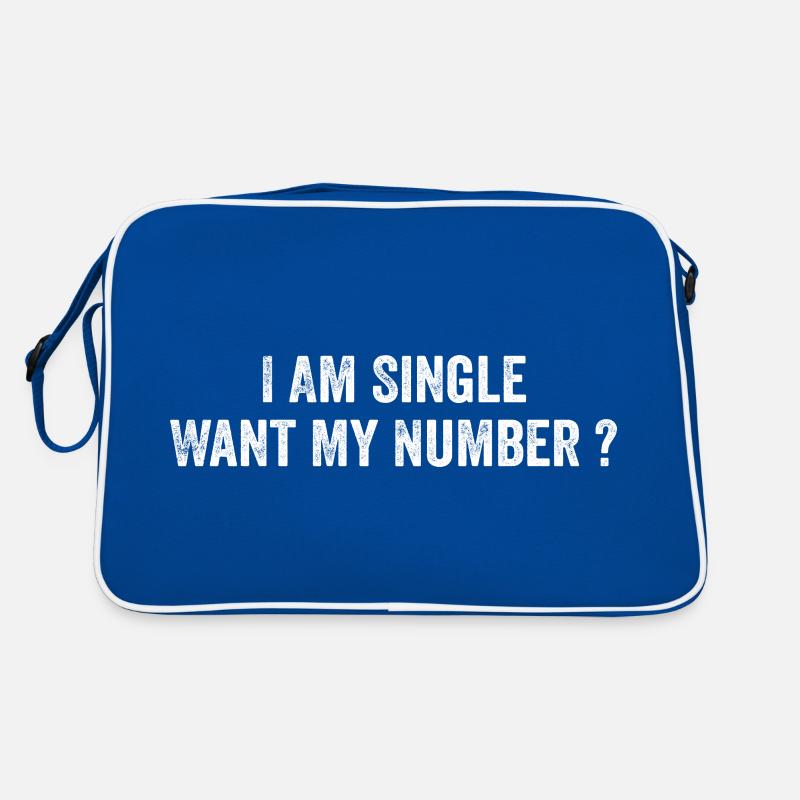 Ich bin Single will meine Nummer | Komisch Retro Tasche