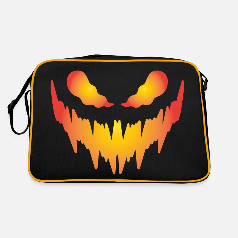 Fiery Pumpkin Face Retro Bag