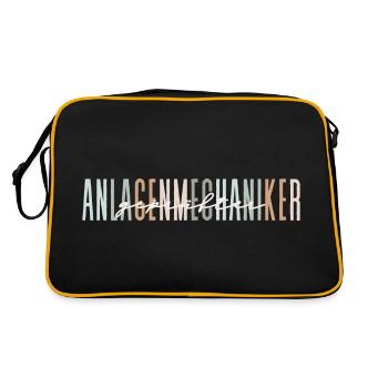 geprüfter Anlagenmechaniker - edles Design - Retro Tasche - Schwarz/Gold - Hinten