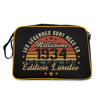 Millésime 1934 Cadeau 90e Anniversaire 90 ans - Sac Retro - noir/or - Dos