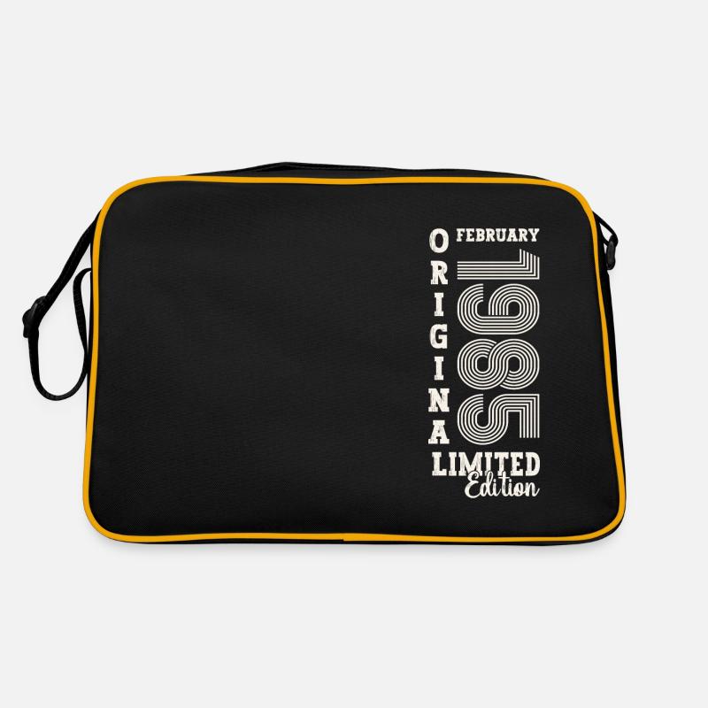 Februar Jahrgang 1985 38. Geburtstag Geschenk Mann - Retro Tasche - Schwarz/Gold