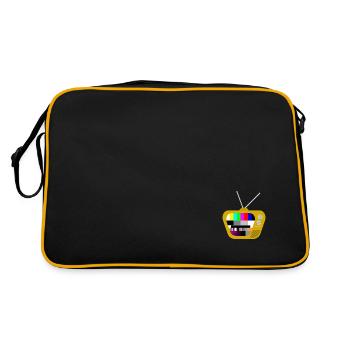 Old TV with test pattern (brown) - Retro Bag - black/gold - Back