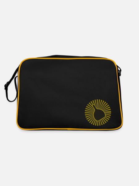 Bocksbeutel Beams - Retro Tasche - Schwarz/Gold - Hinten