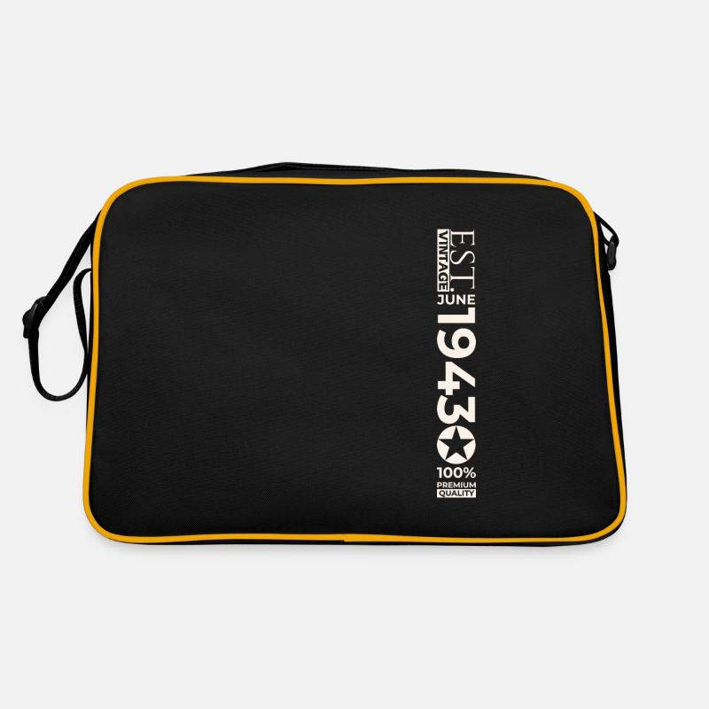 80. Geburtstag Mann Original Juni Jahrgang 1943 - Retro Tasche - Schwarz/Gold