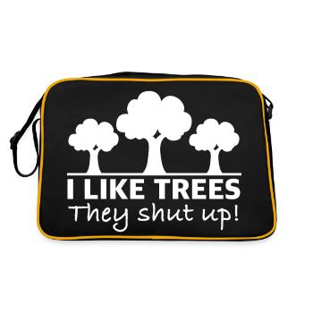 I Like Trees That Keep Your Mouth Shut | Sayings - Retro Bag - black/gold - Back