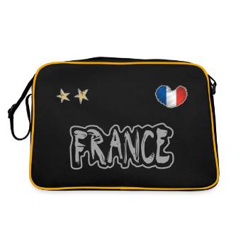 France Soccer Football Fan Shirt Flag - Retro Bag - black/gold - Back