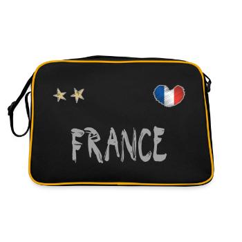France Soccer Football Fan Shirt Flag - Retro Bag - black/gold - Back