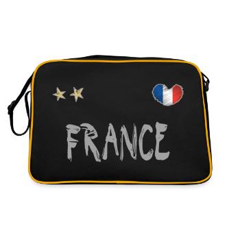 France Soccer Football Fan Shirt Flag - Retro Bag - black/gold - Back