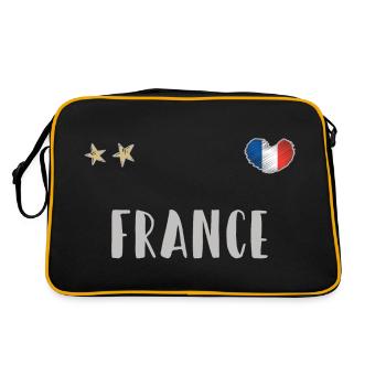 France Soccer Football Fan Shirt Flag - Retro Bag - black/gold - Back