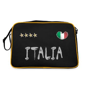 Italy Soccer Football Fan Shirt Flag - Retro Bag - black/gold - Back
